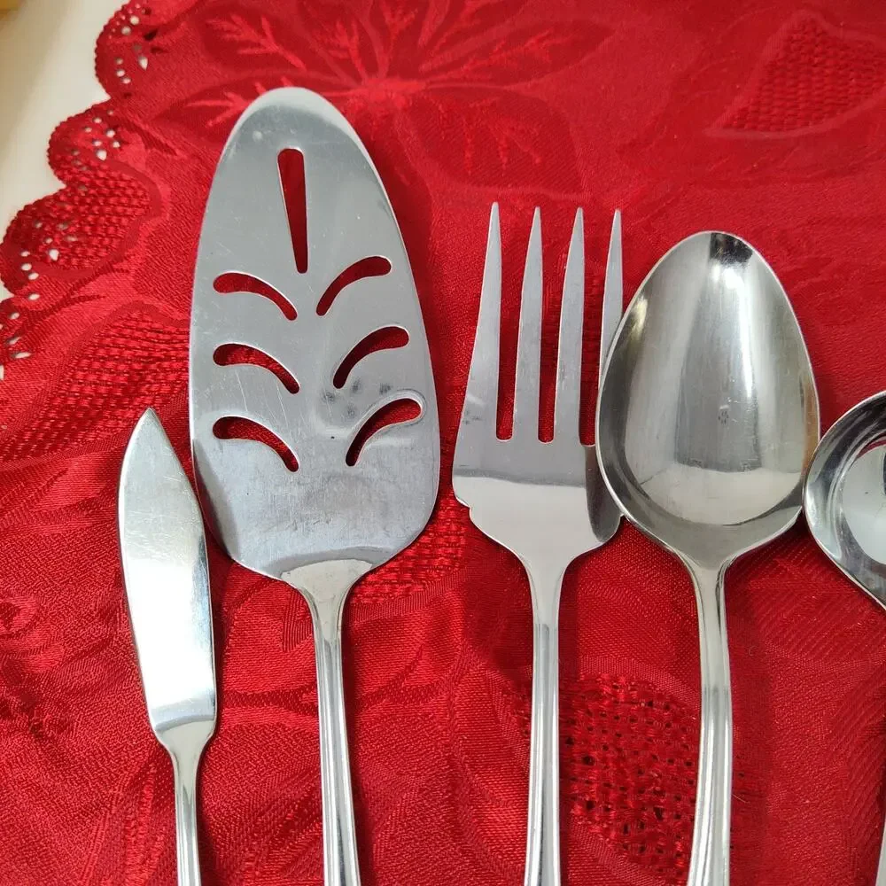 6X Serving Colonial Shell Stainless Ladle Spreader Pie Fork Korea